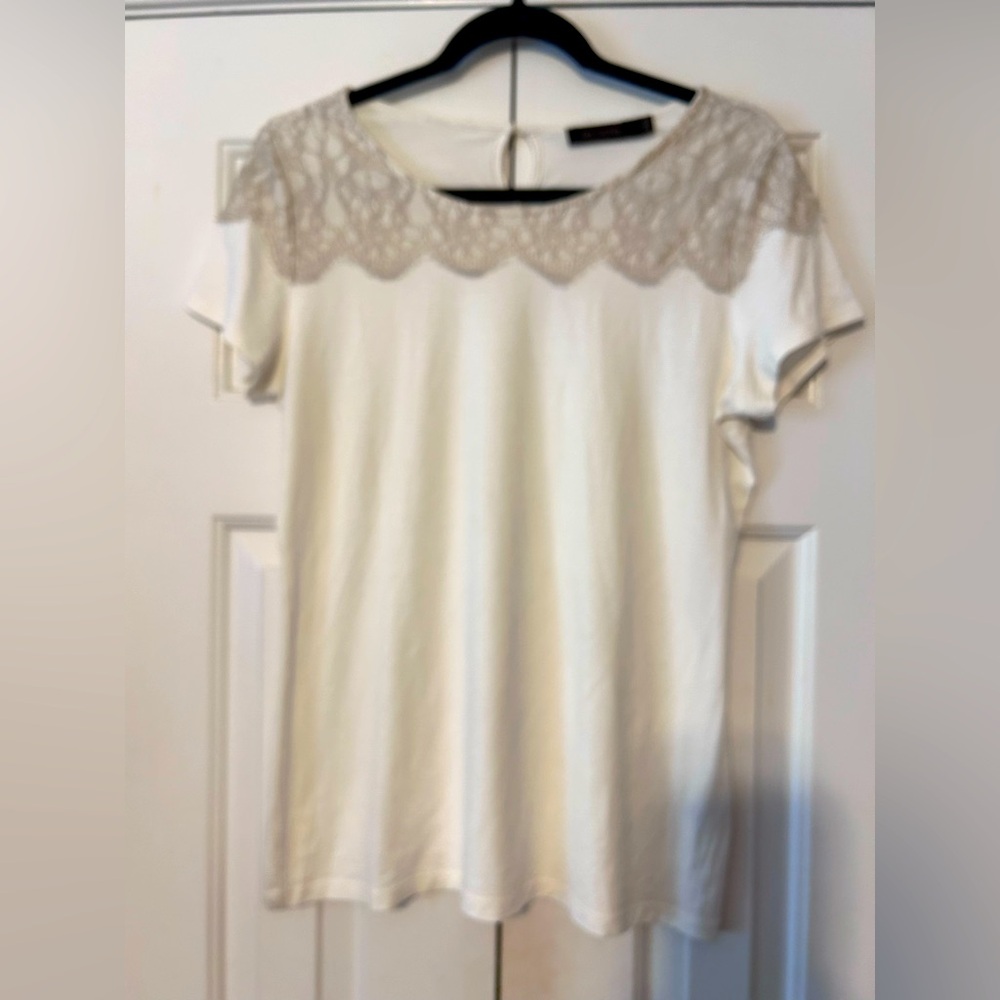 SALE NWOT Limited white fitted shirt w lace